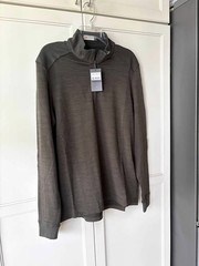 KJUS Liam TechWool Shirt Half Zip Long Sleeve Dark Olive L & XL- NWT