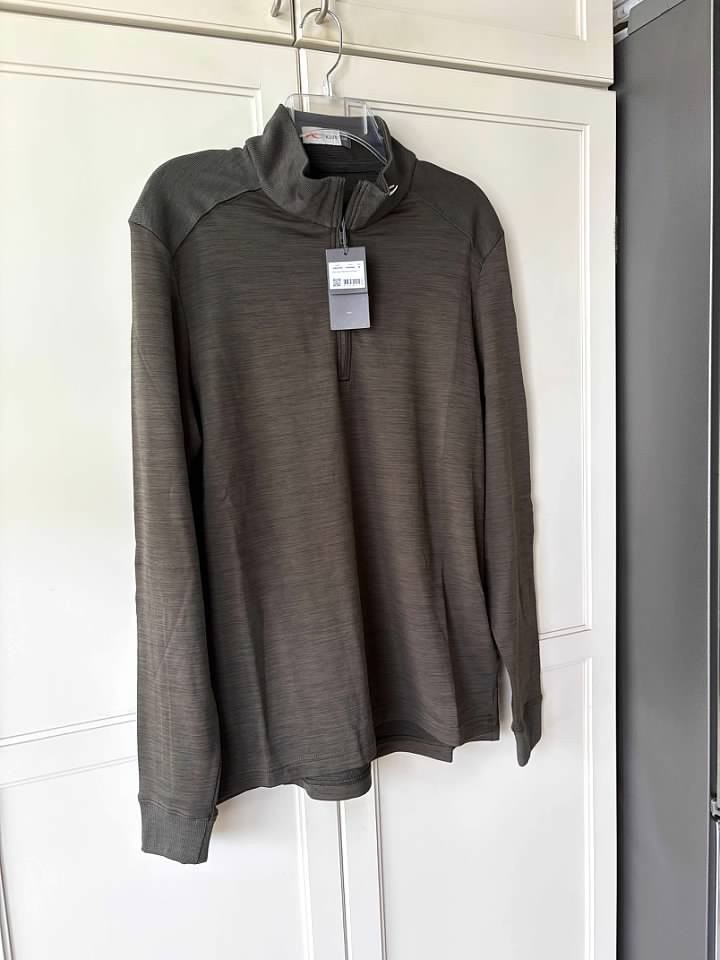 KJUS Liam TechWool Shirt Half Zip Long Sleeve Dark Olive L & XL- NWT gallery