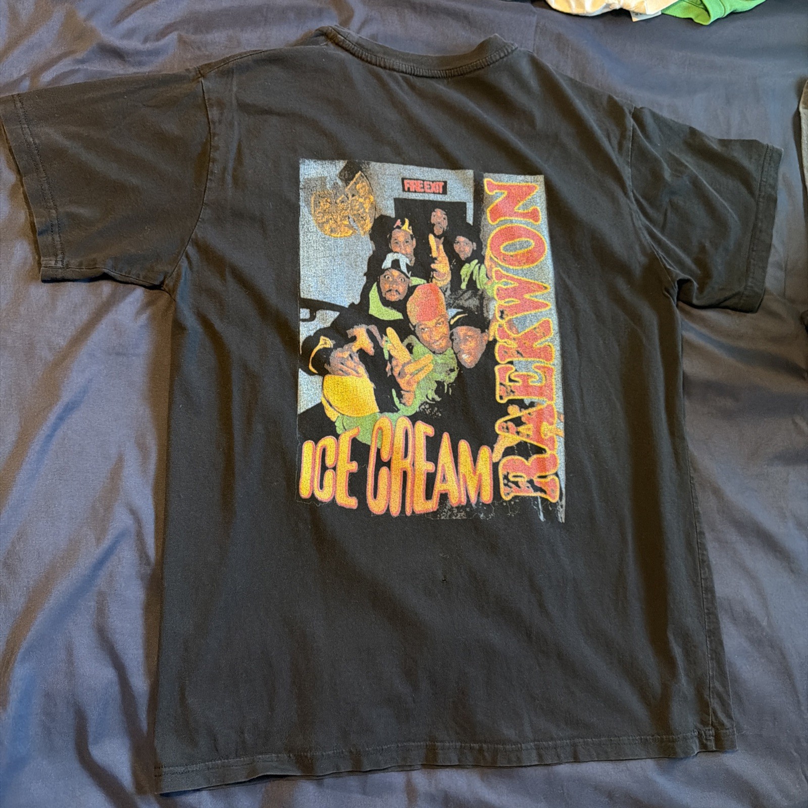 Vintage Wu-Tang Clan Raekwon Ice Cream Fire Exit Faded Black L T-Shirt REPRINT gallery