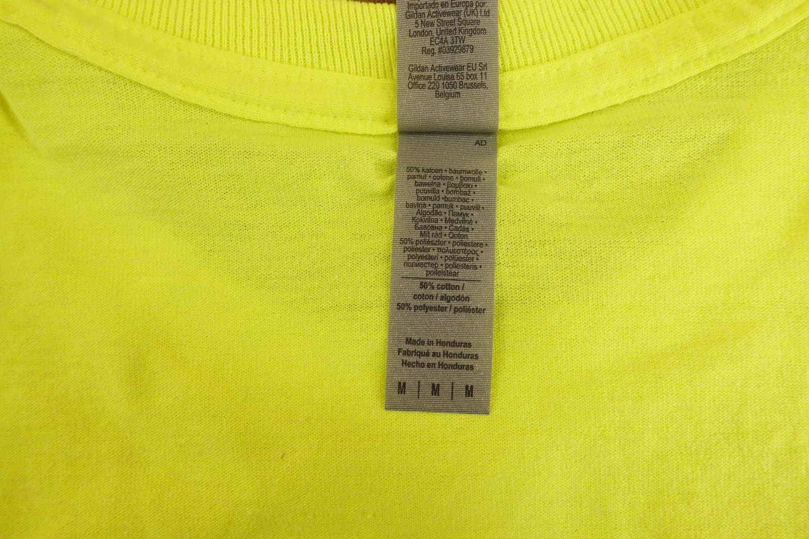 Gildan Ultra Cotton Mens Medium Safety Yellow Long Sleeve Crew Neck T-Shirt New gallery