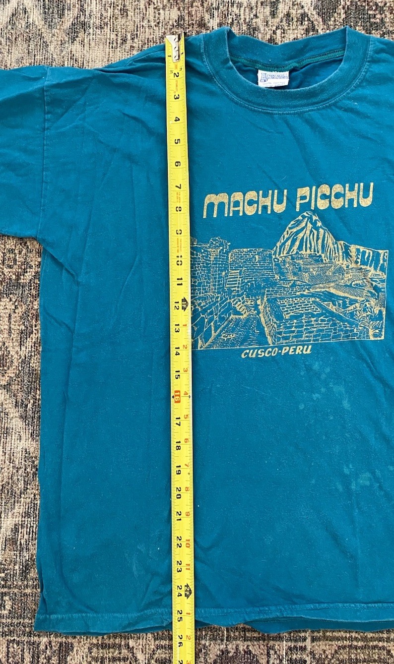 Vintage 90s Peru T-Shirt Machu Picchu Cusco Ankari SZ L Boxy gallery