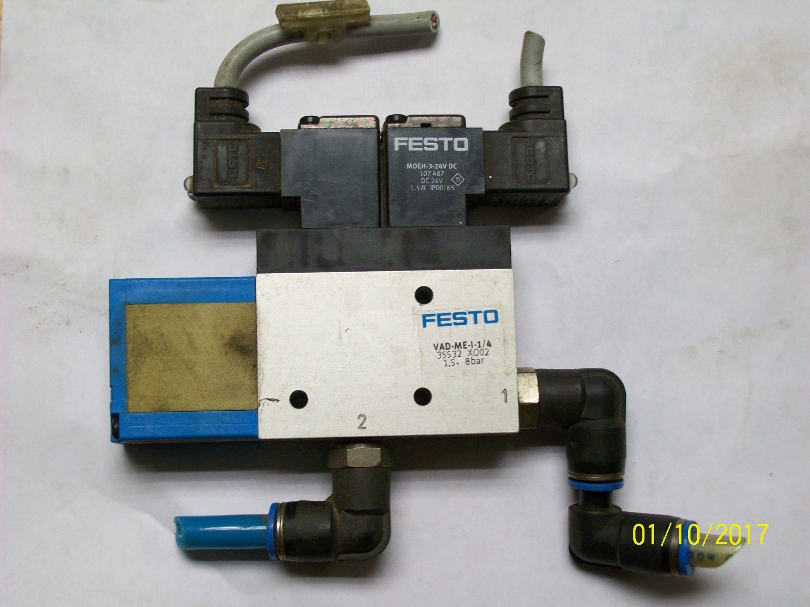 FESTO ASSEMBLY VAD-ME-I-1/4 with M0EH-3-24V DC