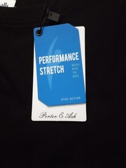 NWT Men’s Medium Porter & Ash S/S Black Performance Comfort Stretch T-Shirt