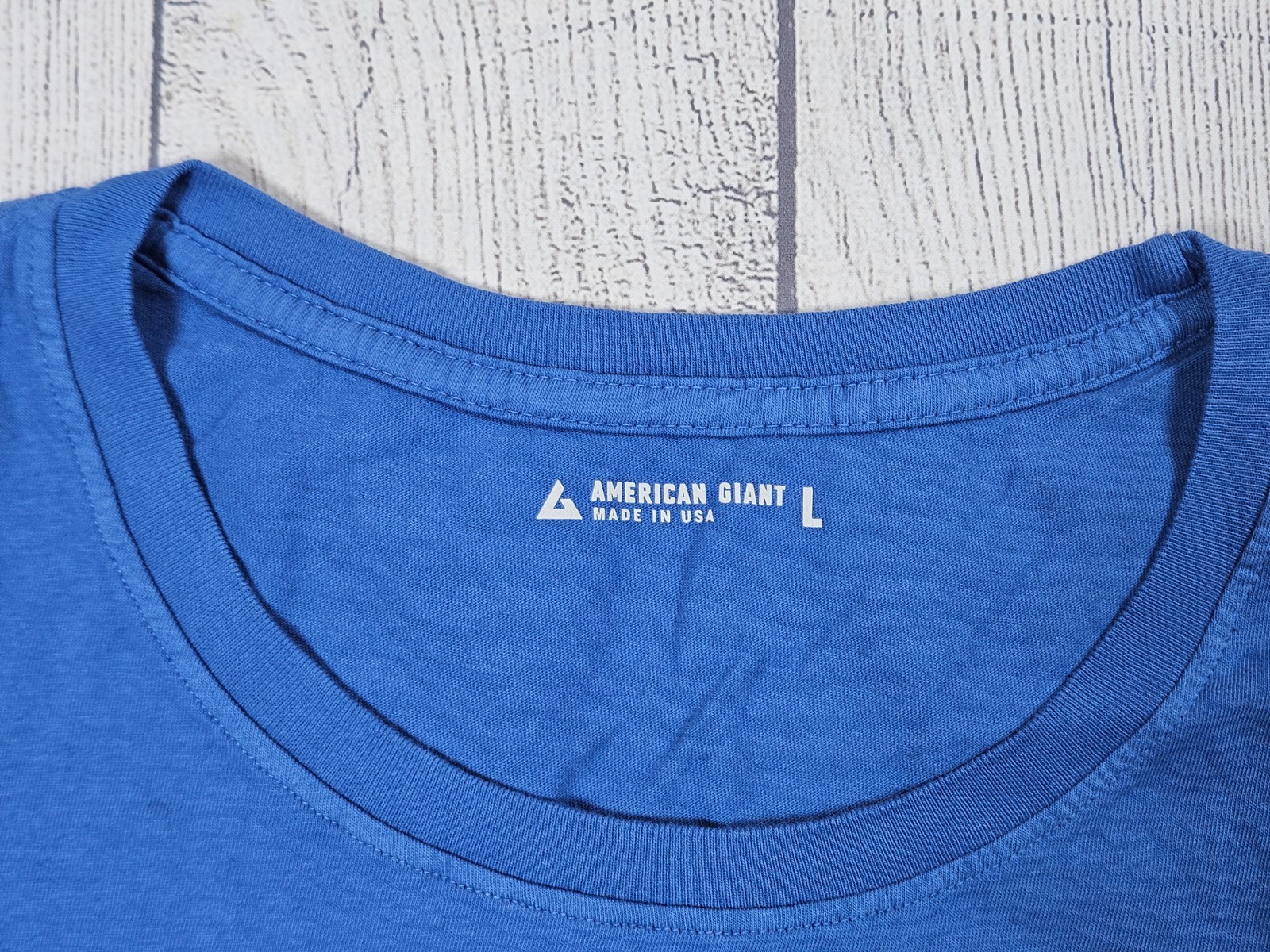 American Giant Classic Crew Neck T Shirt Womens L Blue USA Made Cotton Tee Top gallery