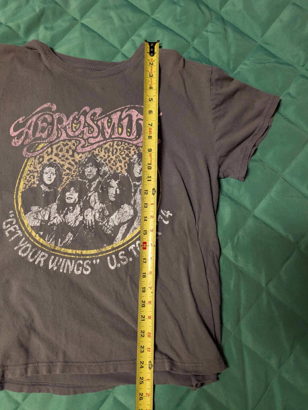 Men’s Aerosmith Get Your Wings Tour 1974 Grey T Shirt Size Xl gallery