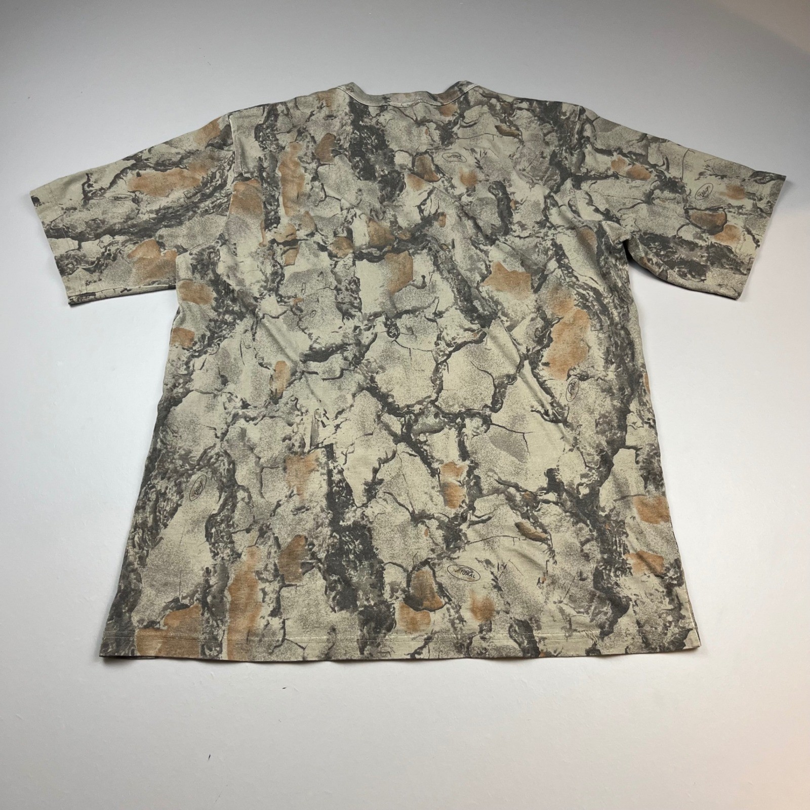VTG Natural Gear Pocket T-Shirt Mens XL Brown Tan Camo Bark Hunting Short Sleeve gallery