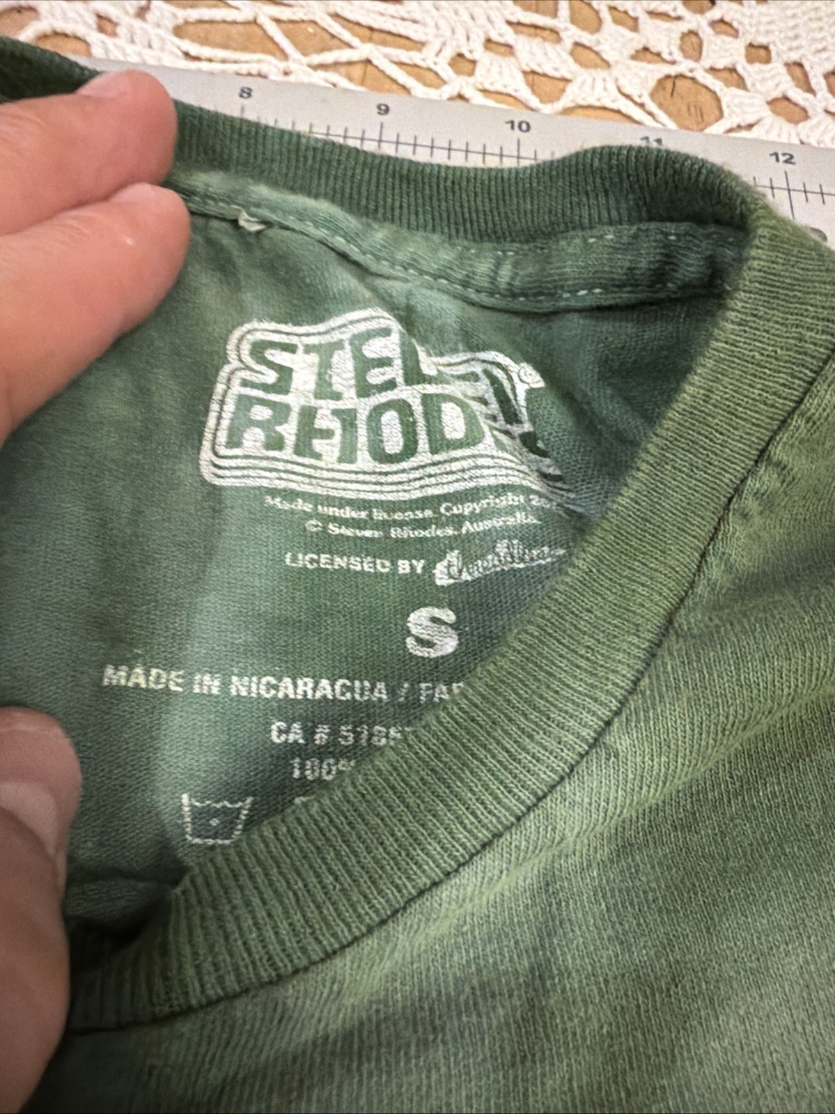 Spencer’s Everybody Croaks by Steven Rhodes Green Tie-Dye T-shirt SIZE S Small gallery