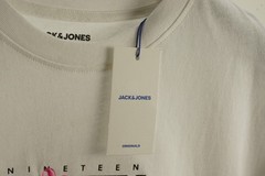 New $35 Jack & Jones Bright White Retro 90s Balloon Dog Wave Pop Tee Men’s Large