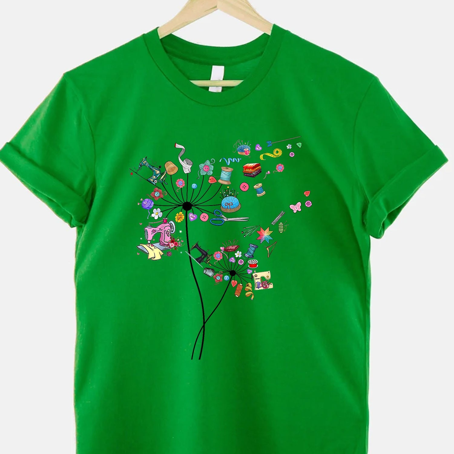 Cute Sewing Dandelion Flowers Shirt, Quilting Quilter T-Shirt Tee gallery