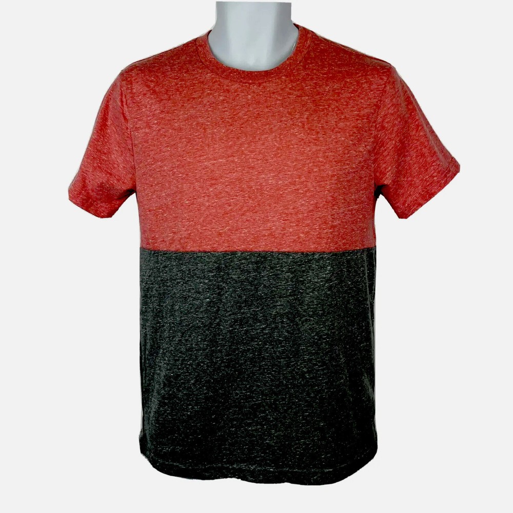 2 Men Two Tone Tee T Shirt / Men’s (S) Small / Coral & Gray