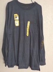 Mens Stanley Tool Workwear Pocket T-shirt Long Sleeve Gray Quick Dry Stretch 2XL