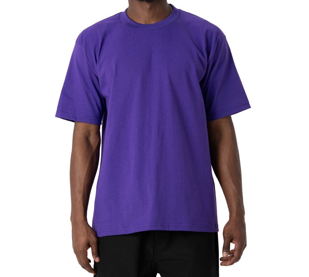 Pro Club Men's Heavyweight Plain Cotton Short Sleeve Crew Neck T-Shirt Big Tall gallery