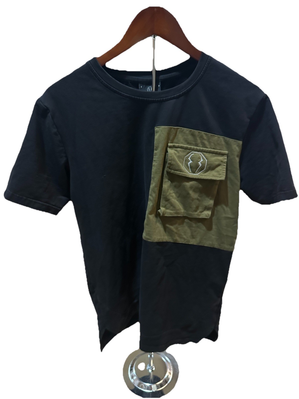 Mercosaki Techwear Cargo Pocket Tee XXL Black Olive Utility Streetwear gallery