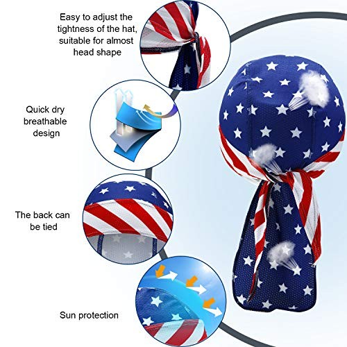 3 Pcs Do Rags Dew Rag Skull Caps for Men Bandana Beanie Hats Pirate Hats Cycling gallery