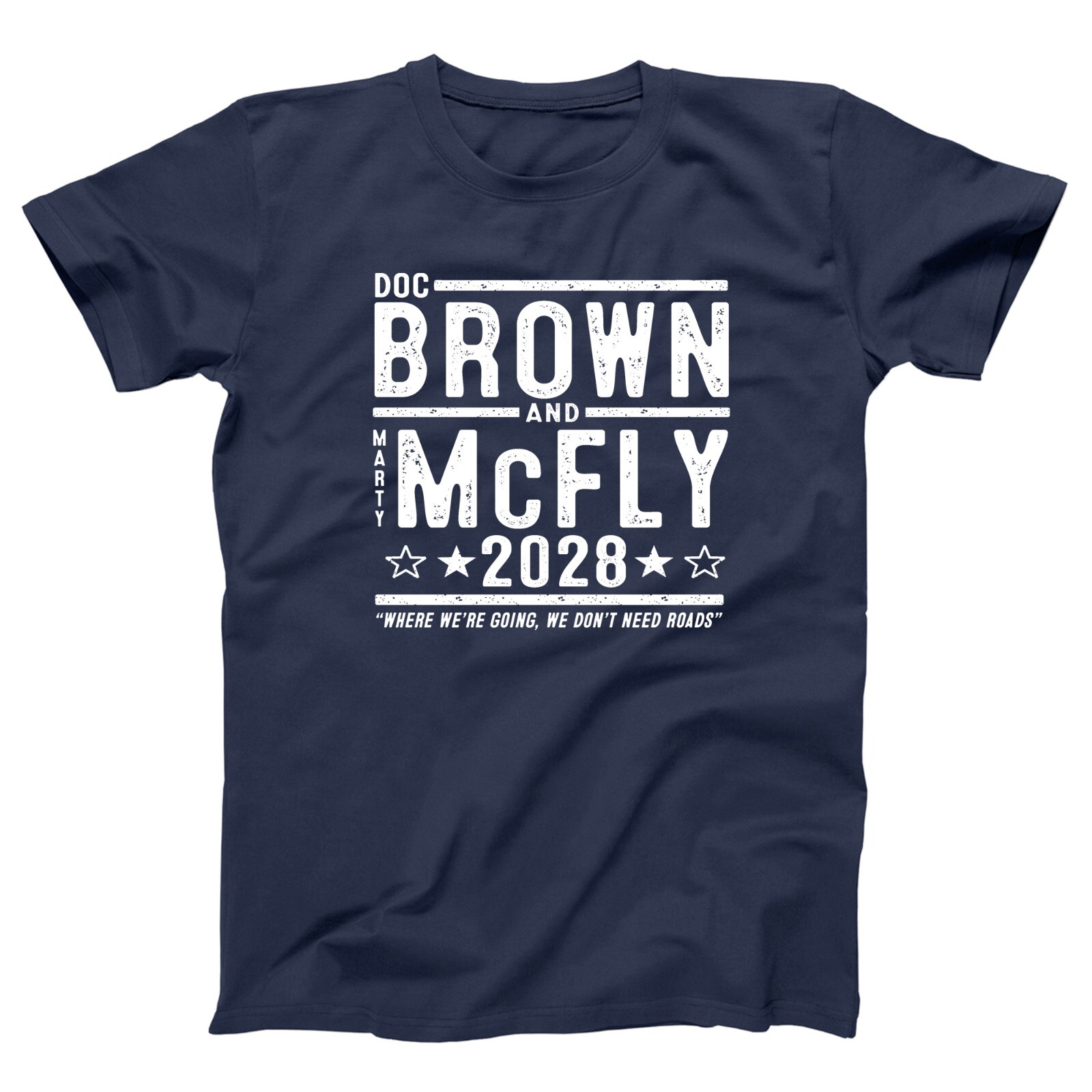 Doc Brown McFly 2028 Election – funny 80s comedy movie Xs-5x Unisex Soft Tshirt