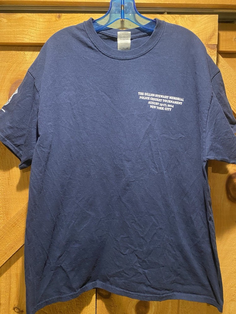 NYPD Cricket Team Dillon Stewart Memorial 2014 Tournament Men’s Sz XL Navy