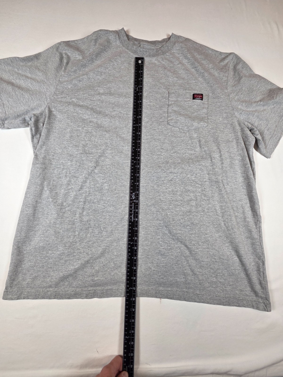 Wrangler Workwear Men's 3XLT Gray Heavyweight Short Sleeve Pocket T-Shirt gallery