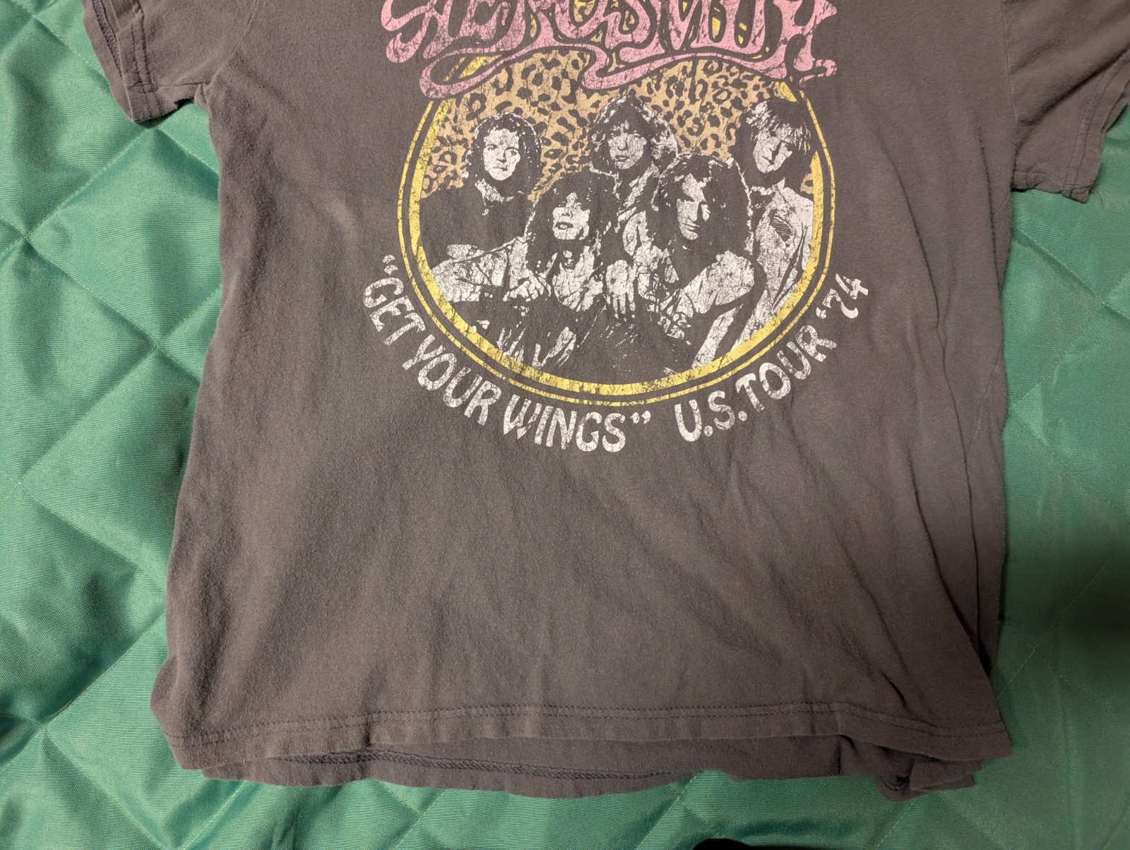 Men’s Aerosmith Get Your Wings Tour 1974 Grey T Shirt Size Xl gallery