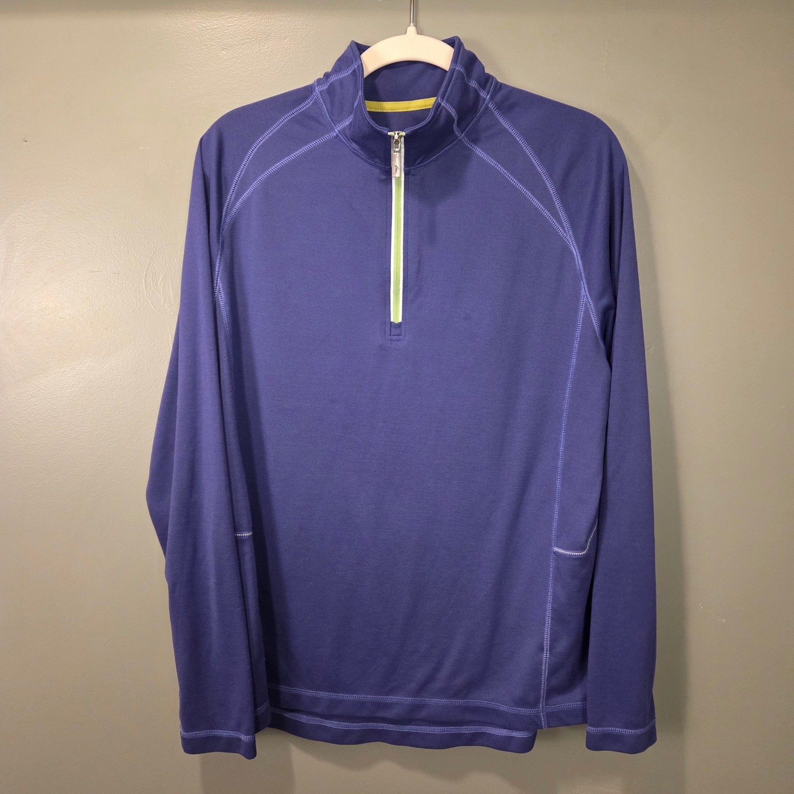 Tommy Bahama Men’s Half Zip Pullover Long Sleeve Shirt, Size M, Purple Green