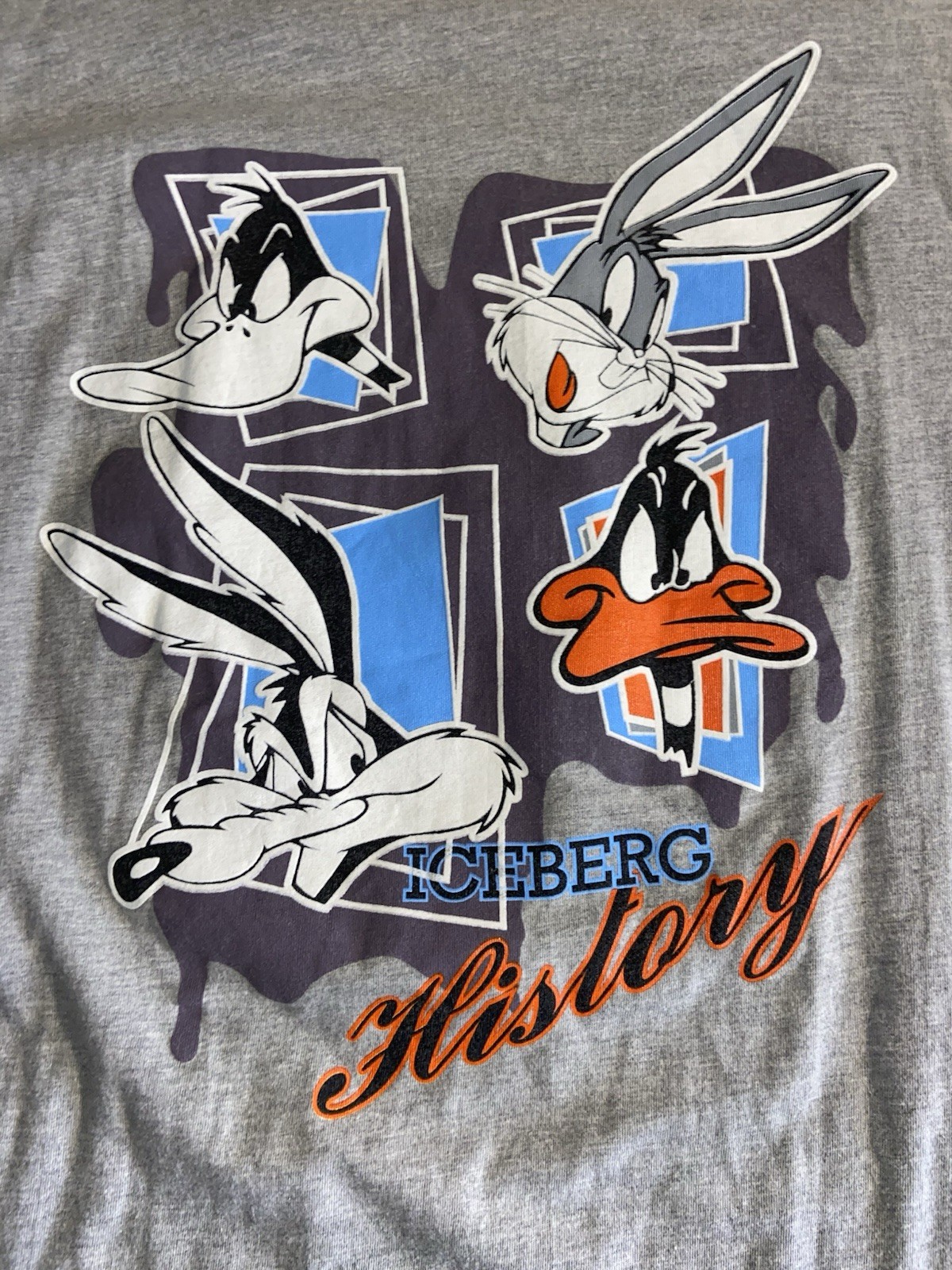 Vintage Iceberg History Looney Tunes Shirt XXL Italy Made Bugs Bunny Daffy gallery