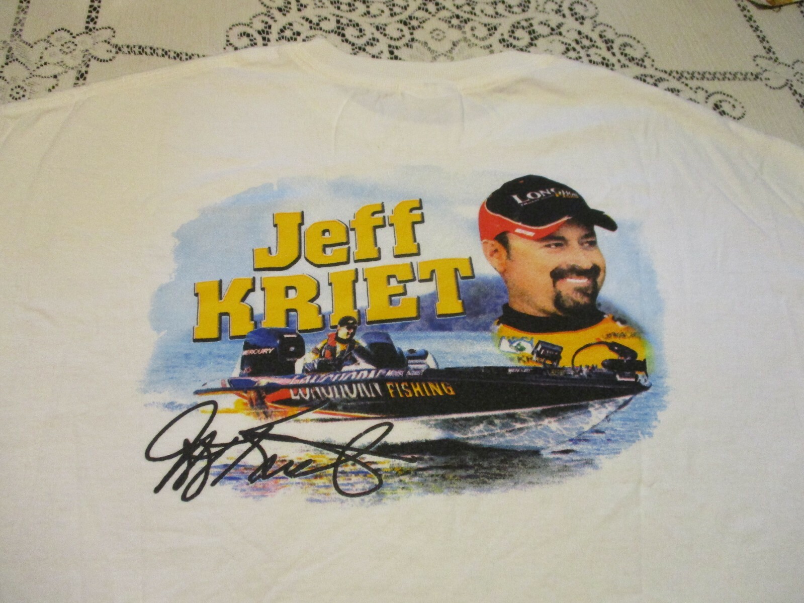 JEFF KREIT PRO FISHERMAN LONGHORN FISHING BOAT VINTAGE T-SHIRT- XL RARE MERCURY gallery