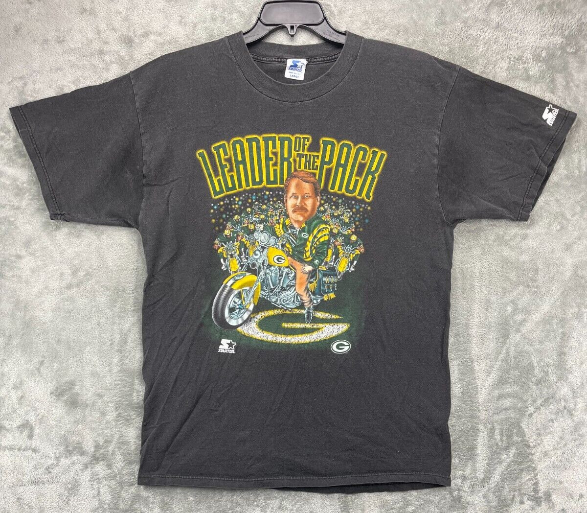 VTG Starter Green Bay Packers T-Shirt Sz Large Leader of The Pack Mike Holmgren gallery