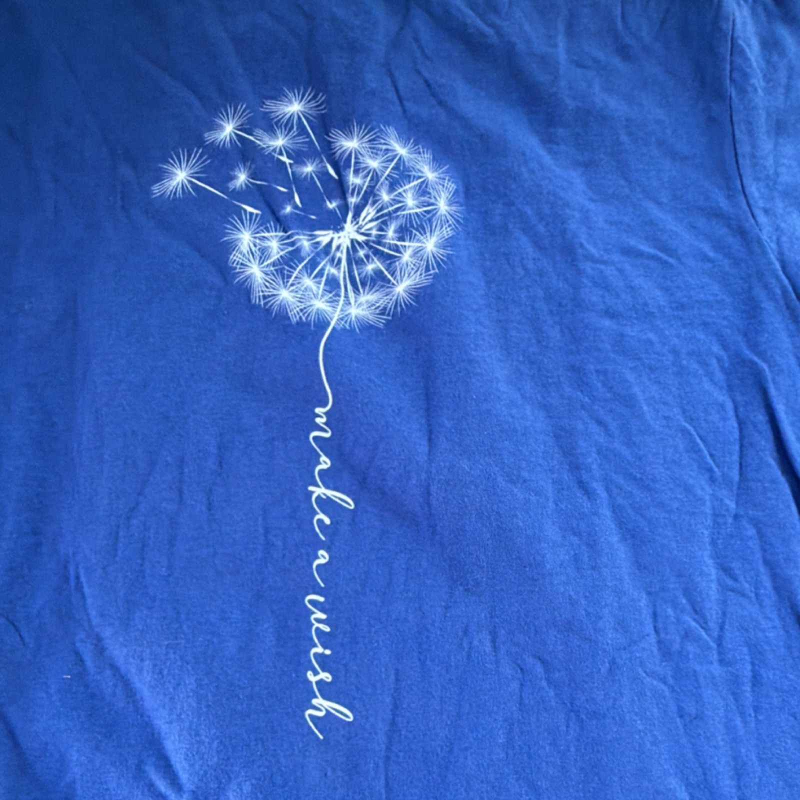 Gildan DT5000 Blue Dandelion Make a Wish Graphic Cotton Unisex T-Shirt Size M gallery