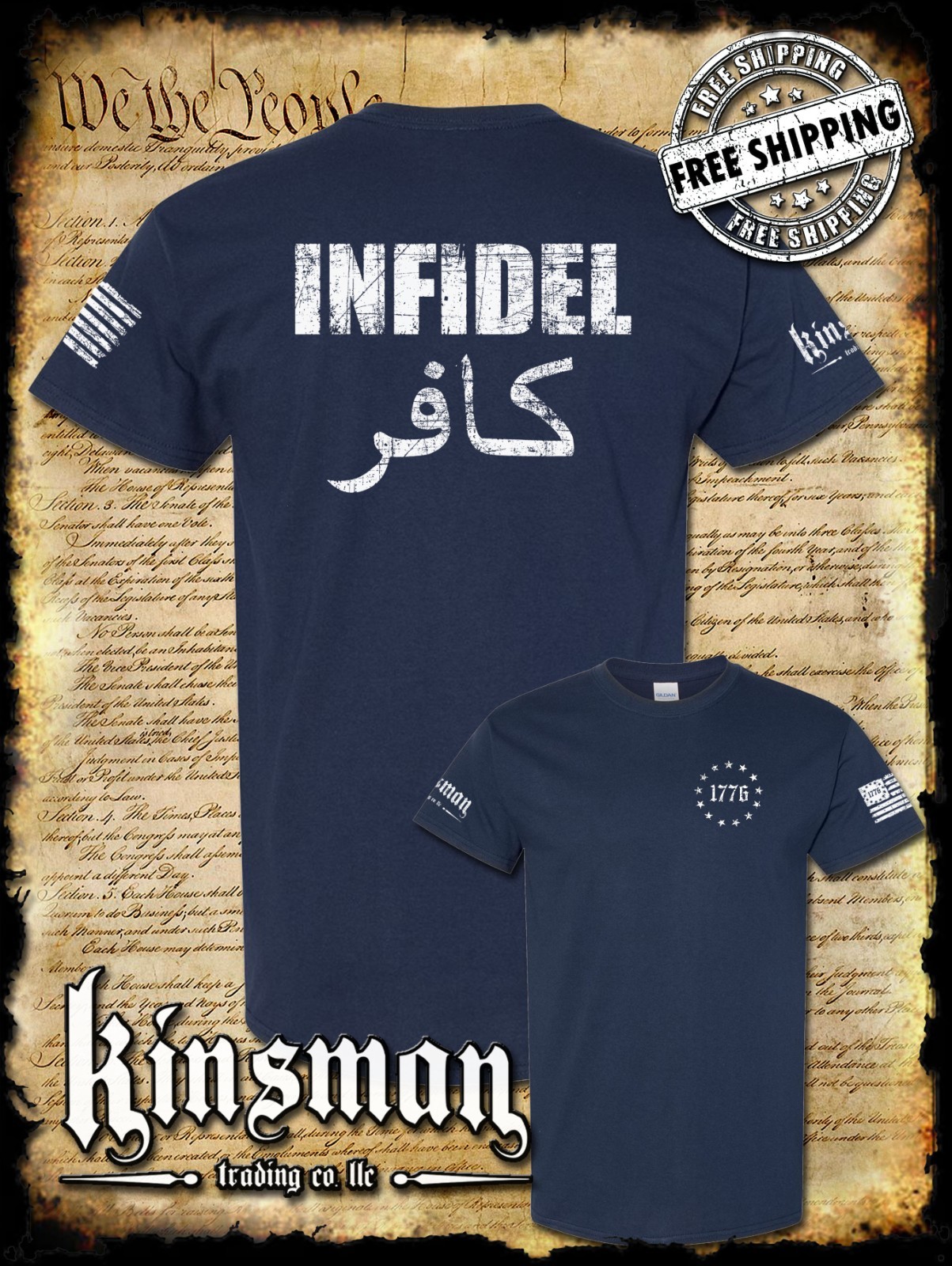 Infidel 2-Sided T-Shirt - USA Patriotic Freedom Military Proud Pro Gun Rights gallery