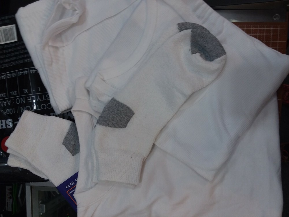 MENS CREW NECK PACKAGE TEE/TANK/SOCKS COTTON 6 PIECE SET