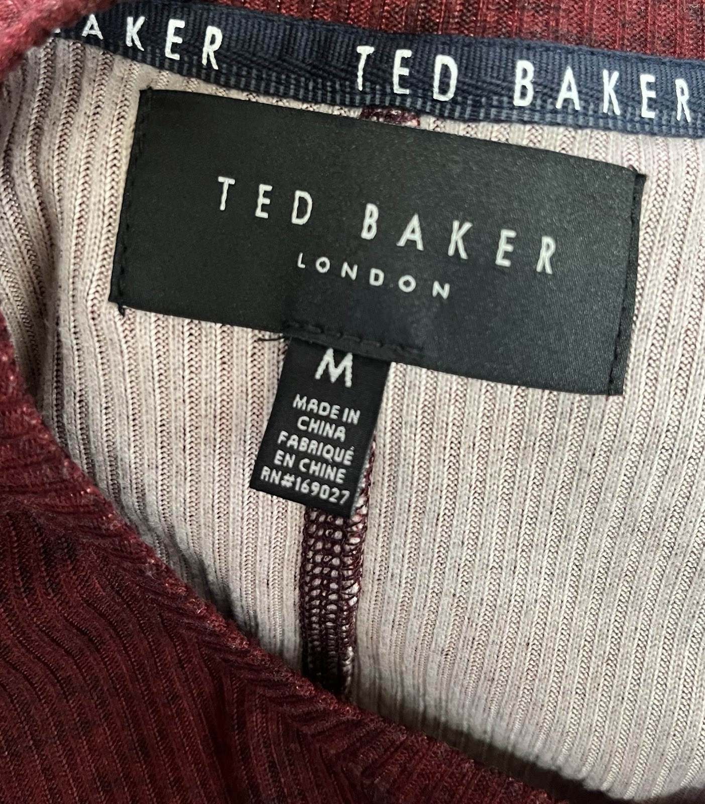 Ted Baker Long Sleeve Rib Cree Men's Tee Size M gallery