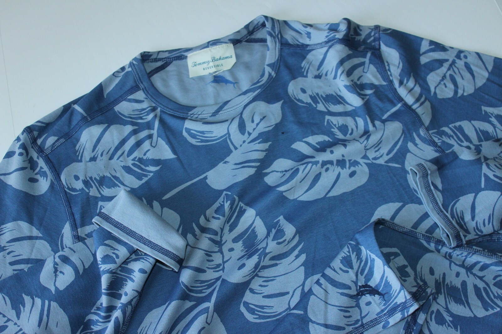Tommy Bahama T Tee Shirt Leaf The Sun Reversible Dockside Blue LS XX-Large XXL gallery