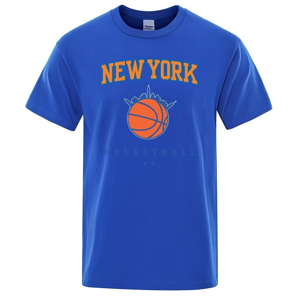New York Basketball Streetwear Men's Oversized Breathable Cotton T-Shirt gallery