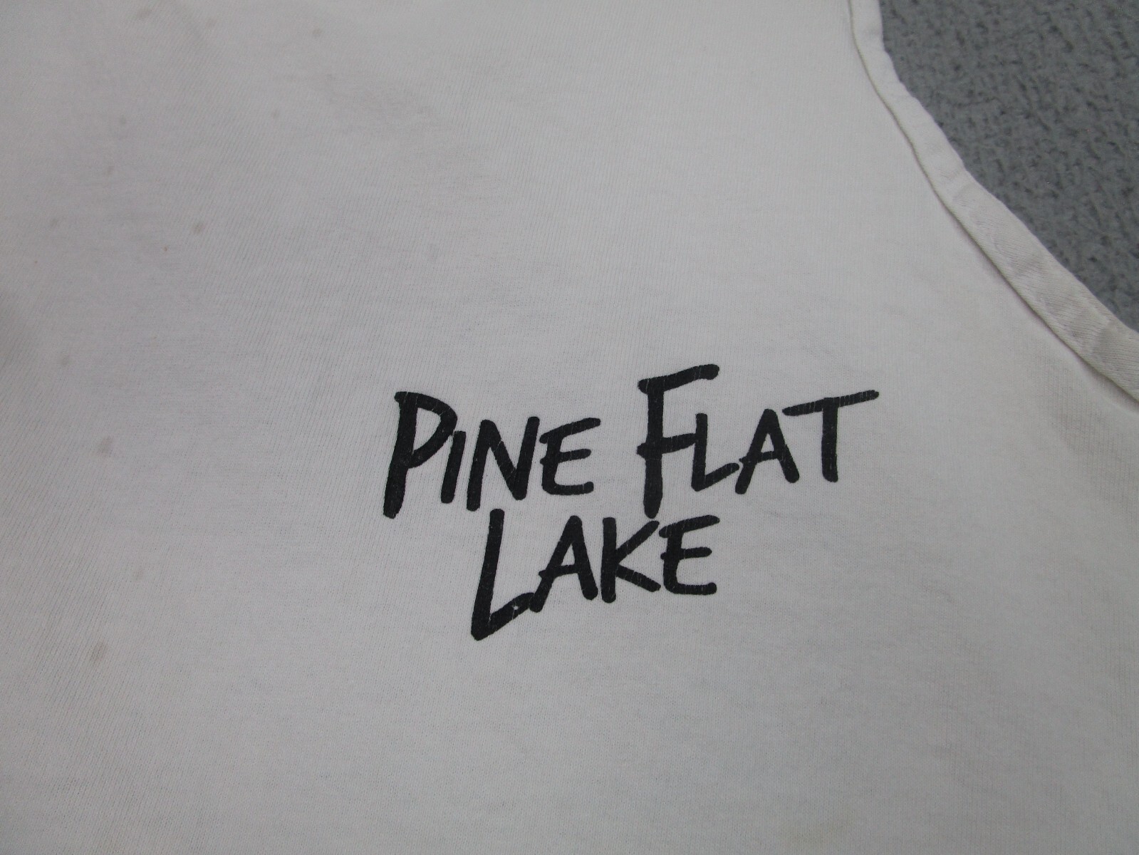 VINTAGE Pine Flat Lake Shirt Mens XL Grunge beer Fisherman Tank Top Boat Marina gallery