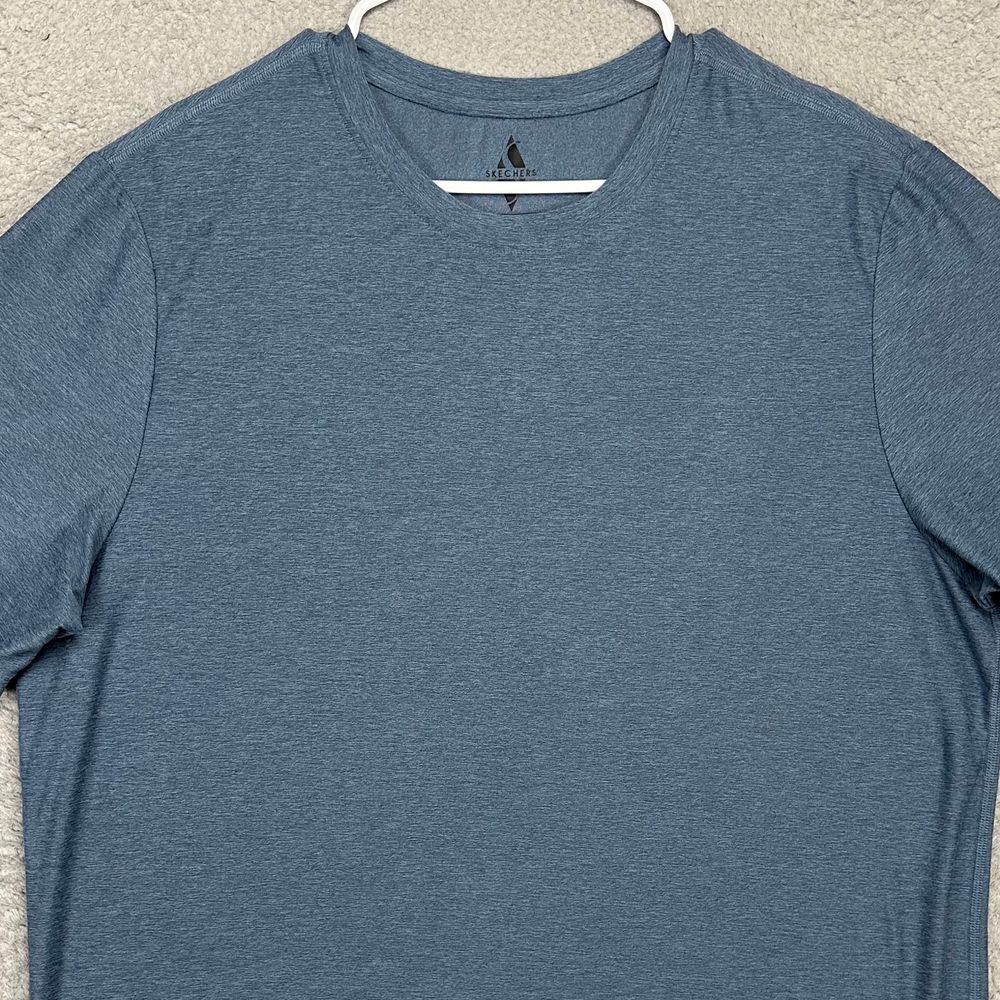 Skechers Shirt Adult XL Navy Blue Workout Gym Exercise T-Shirt Short Sleeve Mens