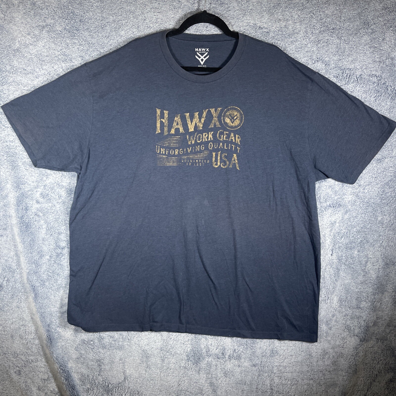 Hawx Men’s Blue Short Sleeve Work Gear USA Size 2XL Everyday Casual Cotton Blend