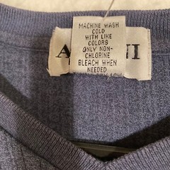 Alfani Mens S Blue Pullover Top ribbed texture 3/4 sleeves vented hem