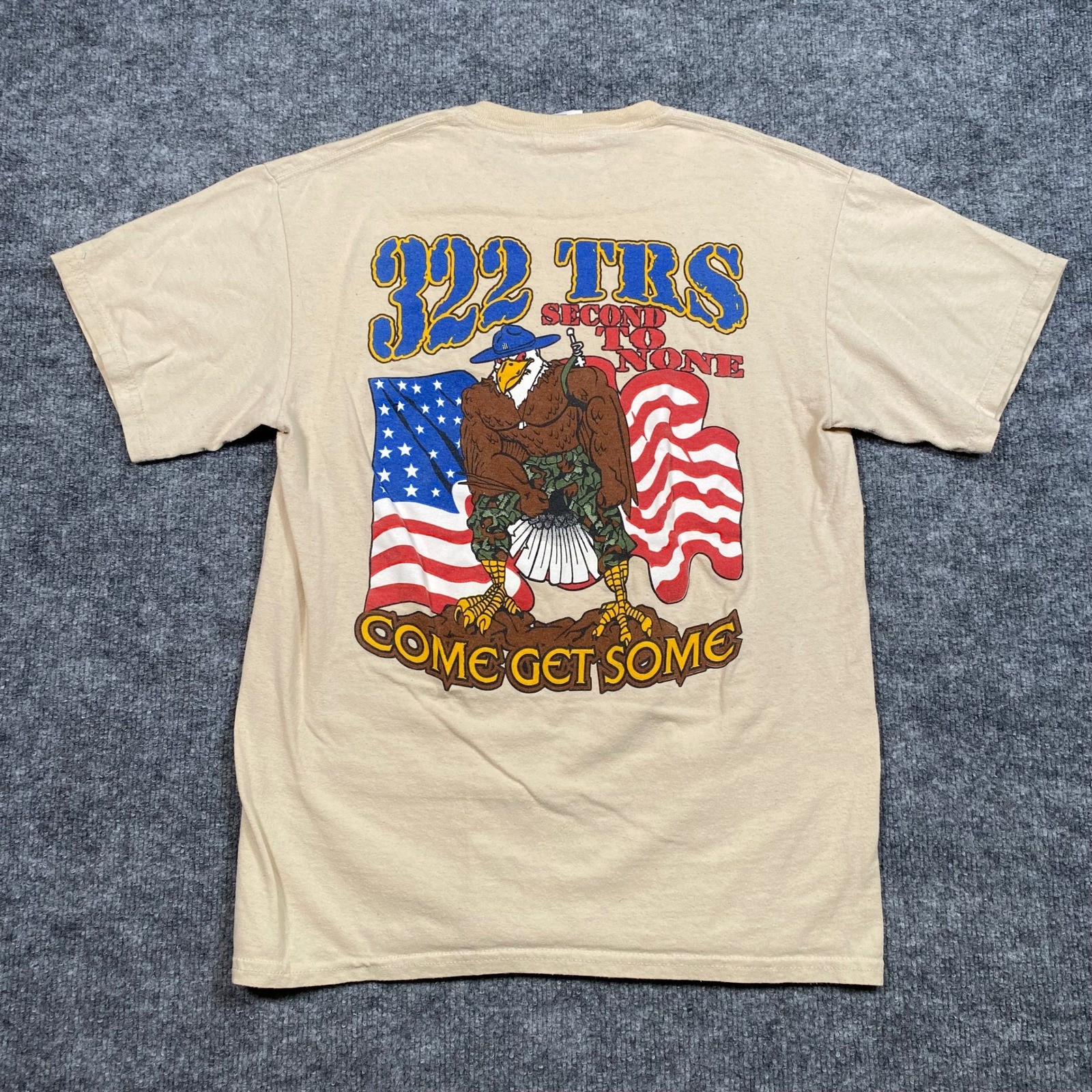 322 TRS Second To None Air Force Graphic Tee Tan Mens M Military Shirt gallery