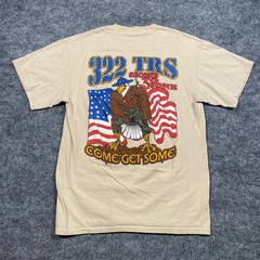 322 TRS Second To None Air Force Graphic Tee Tan Mens M Military Shirt