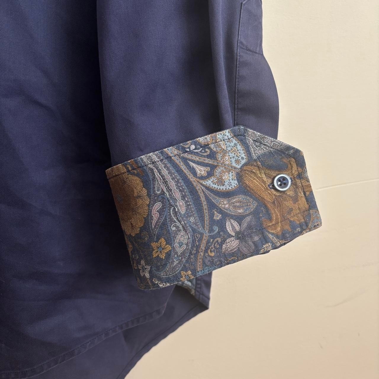 Stenströms Navy Dress Shirt with Paisley Accents size L gallery