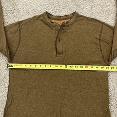 LL Bean River Driver Henley Shirt Sweater Long Sleeve Brown Mens Sz MEDIUM TALL