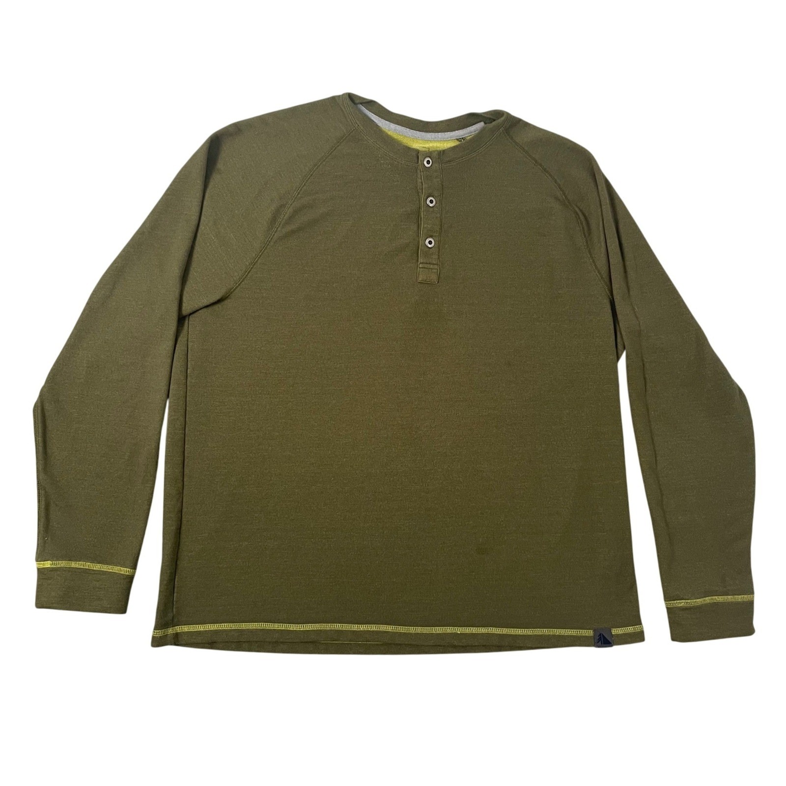 LL Bean Henley Mens XL Green Shirt Pullover Classic Outdoor Rugged Gorpcore