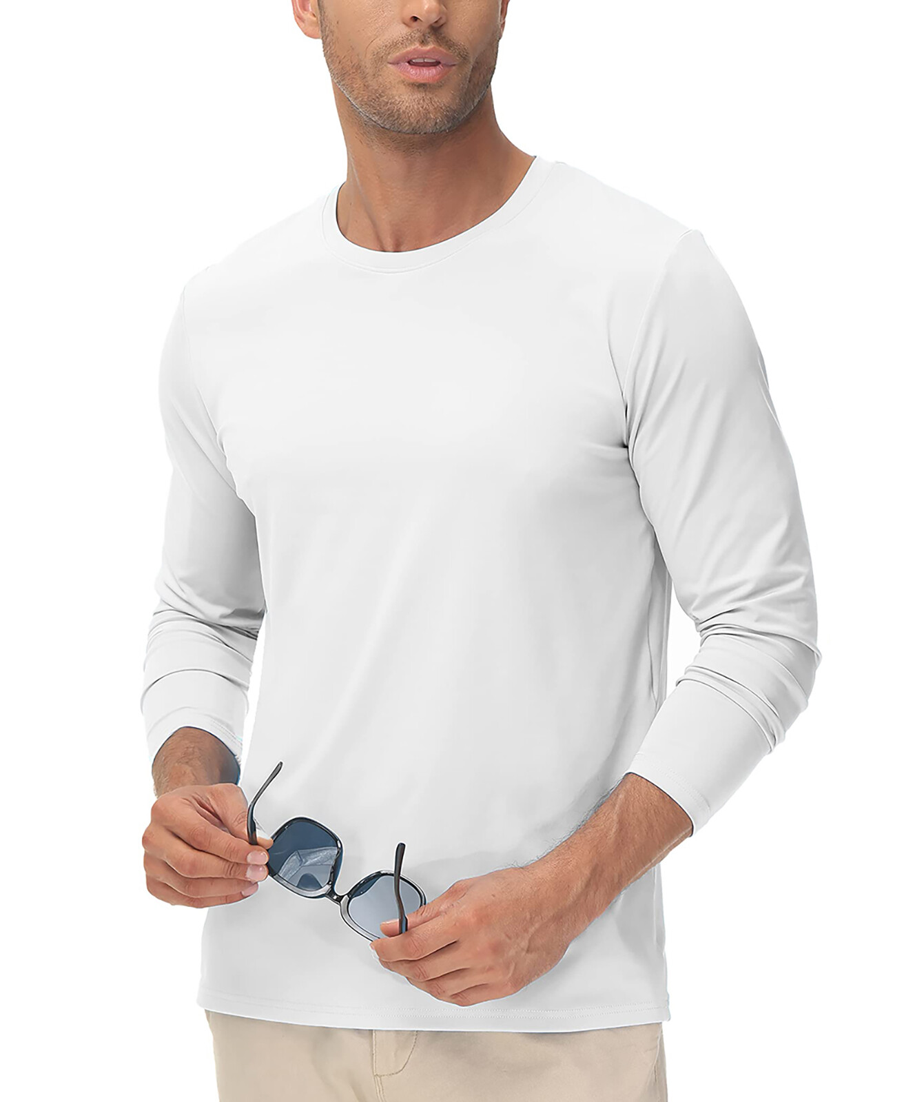 Men's UPF 50+ Long Sleeve Shirts Sun Block Fishing Casual Sport Workout T-Shirts gallery