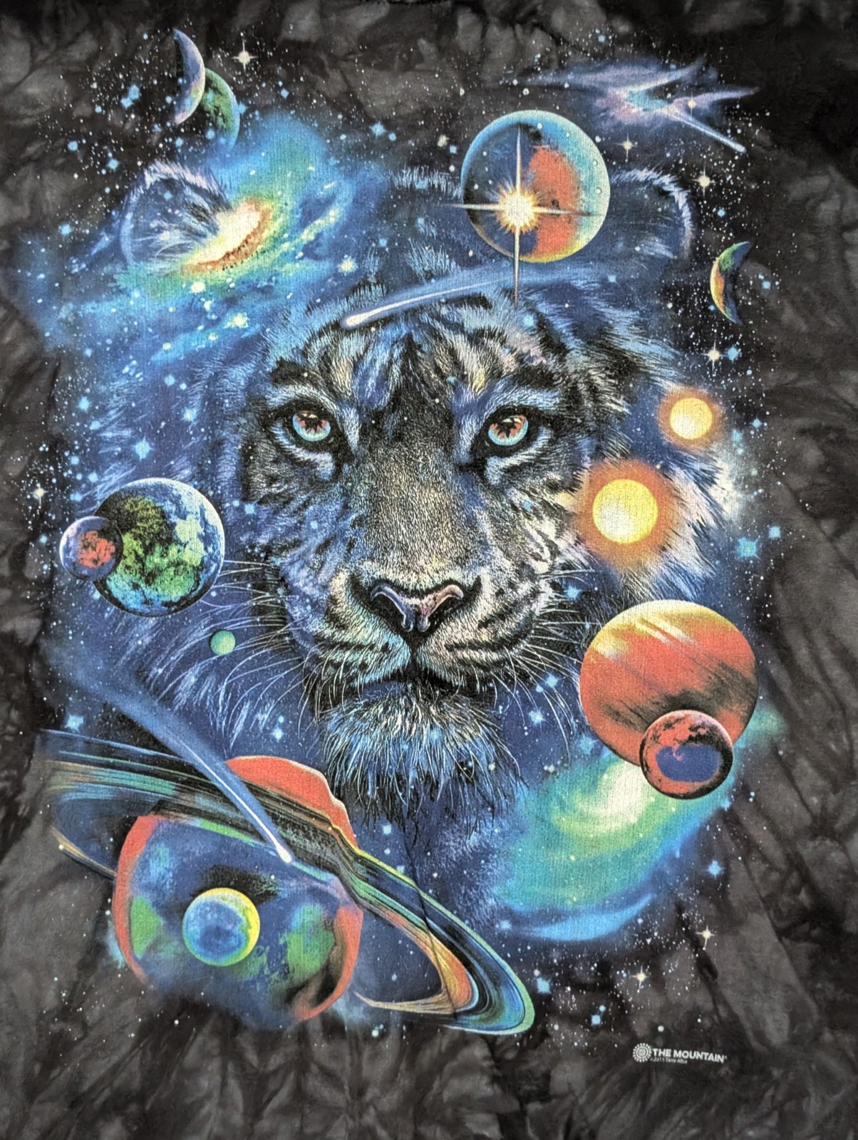The Mountain Mens T-shirt Black “White Tiger Cosmo” Defect New Logo 2XL #6675