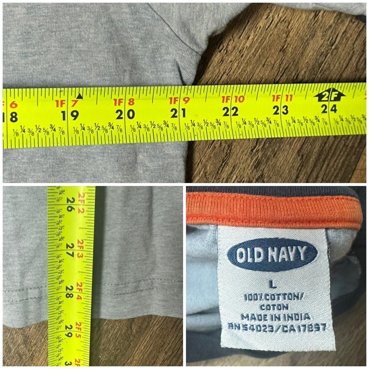 Y2K Old Navy Skater Grunge Ringer Blue T Shirt Size Large gallery