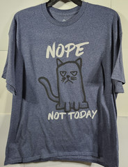 Nope Not Today Kitty Cat Blue Graphic T-Shirt Size 2XL