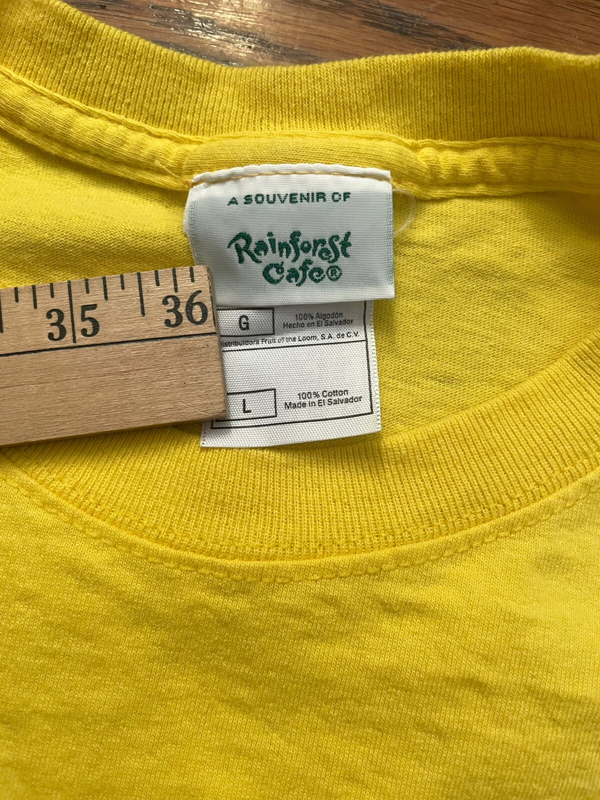 Vintage Y2K Rainforest Cafe Orlando T Shirt L Yellow Nature Travel Frog Florida gallery