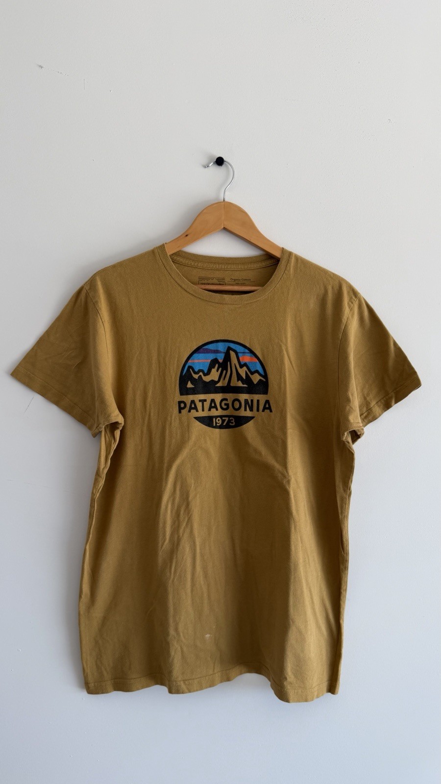 Patagonia Mens Short Sleeve Summit Toad Tee Shirt L Cotton Sustainable Outdoor