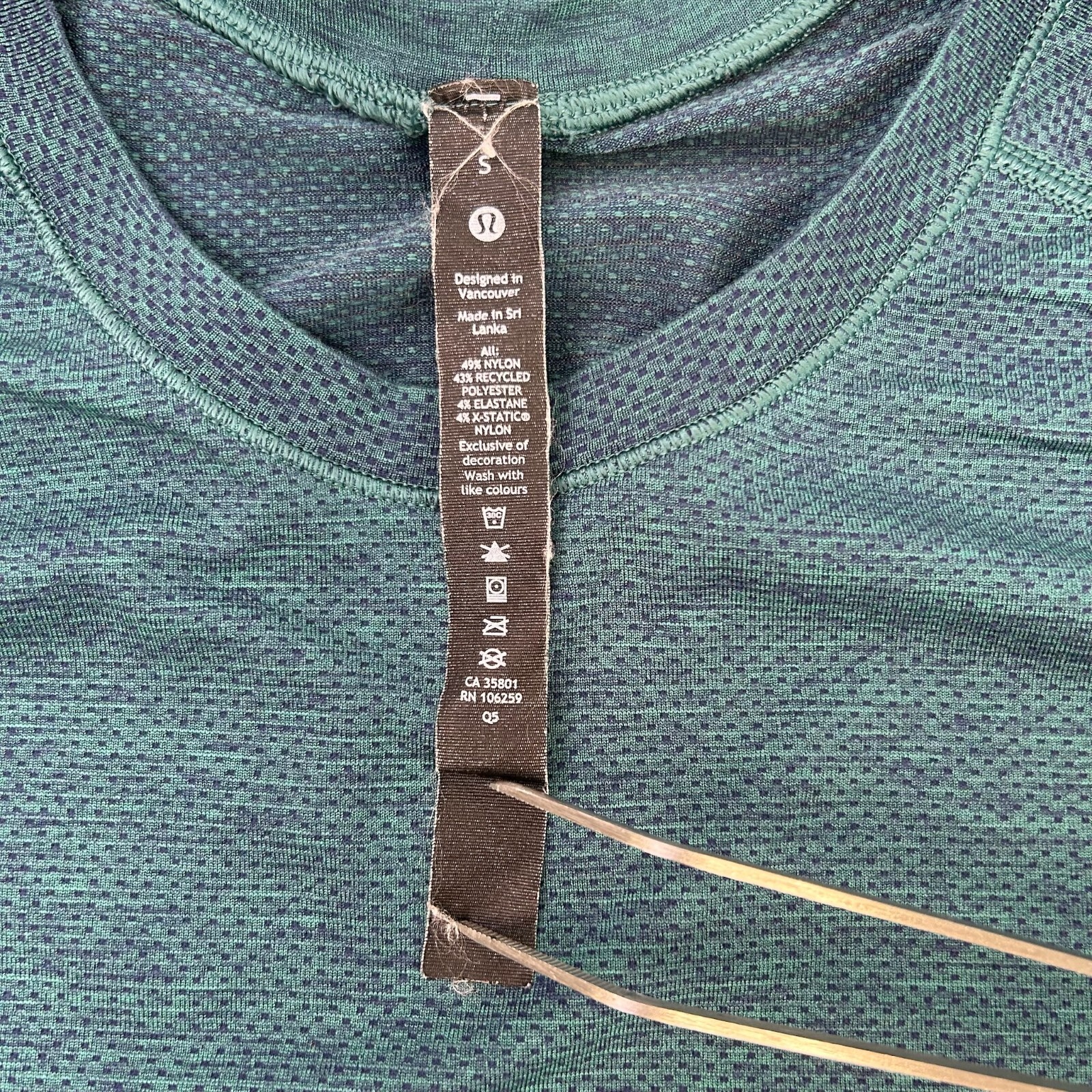 Lululemon Shirt Men Small Heather Teal Long Sleeve Train Work Party Run Gym Ex gallery