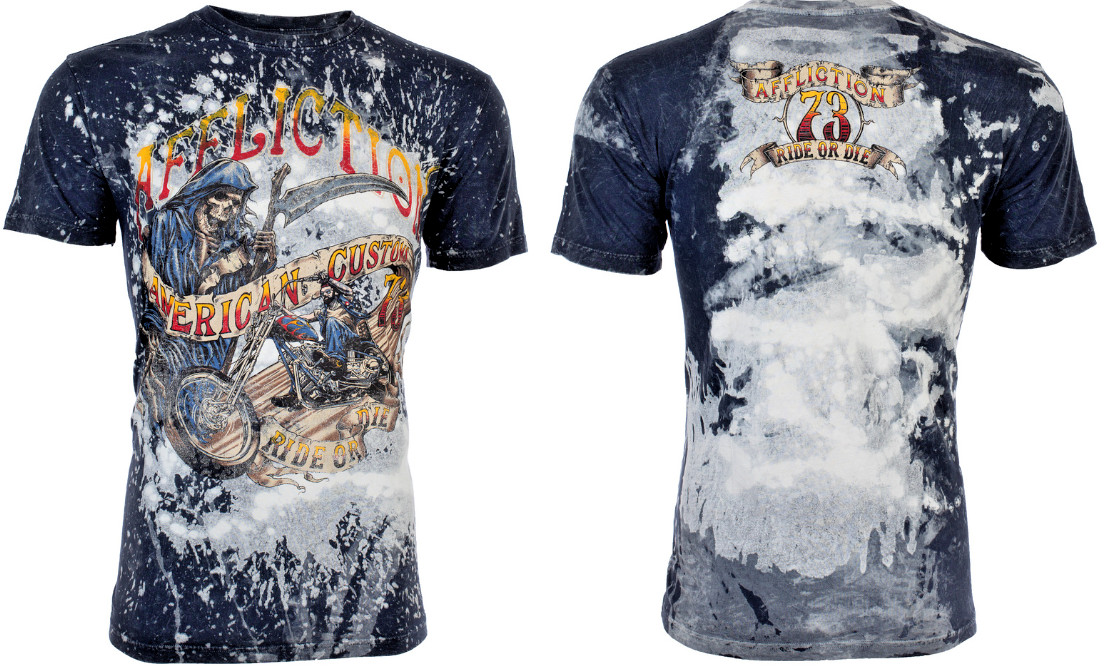 AFFLICTION American Customs RIDE OR DIE Short Sleeve Slim Fit T-shirt NWT gallery