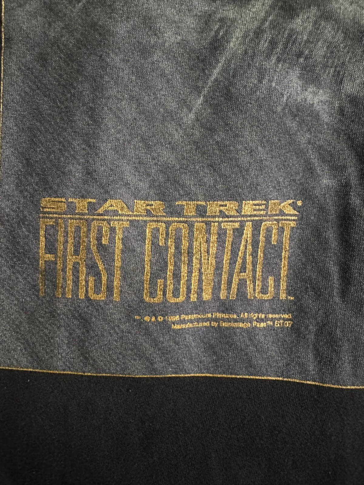Vintage 1996 Star Trek First Contact Movie T-Shirt Hanes XL Size Single Stitch gallery